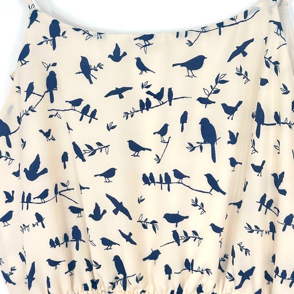 Olive & Oak Cream and Navy Bird Accent Shift Dress Size Medium - Picture 8 of 13